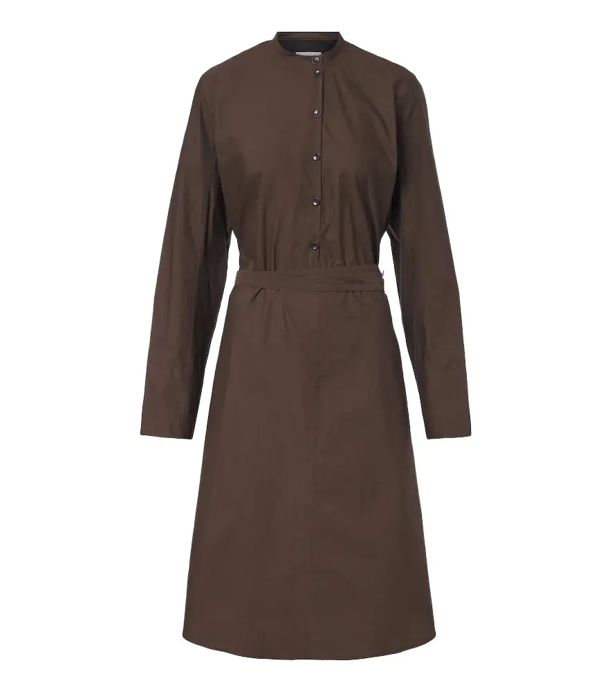 Lemaire Vareuse belted cotton and silk midi dress