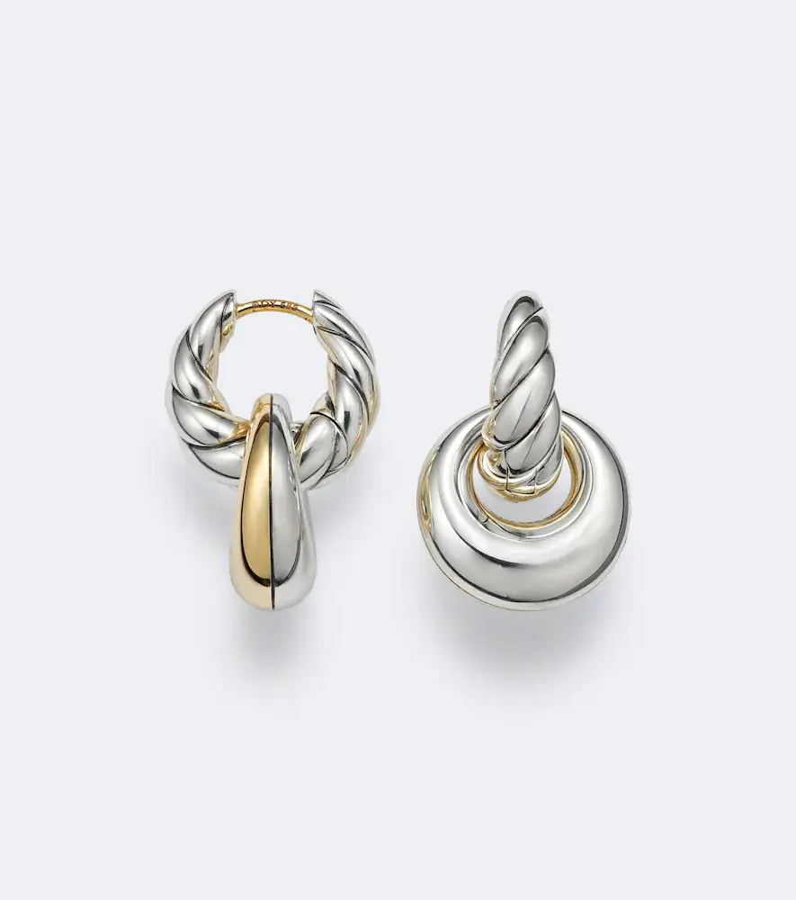 David Yurman Sculpted Cable sterling silver and 14kt gold drop earrings | Thumbnail 2 David Yurman Sculpted Cable sterling silver and 14kt gold drop earrings | Thumbnail 2