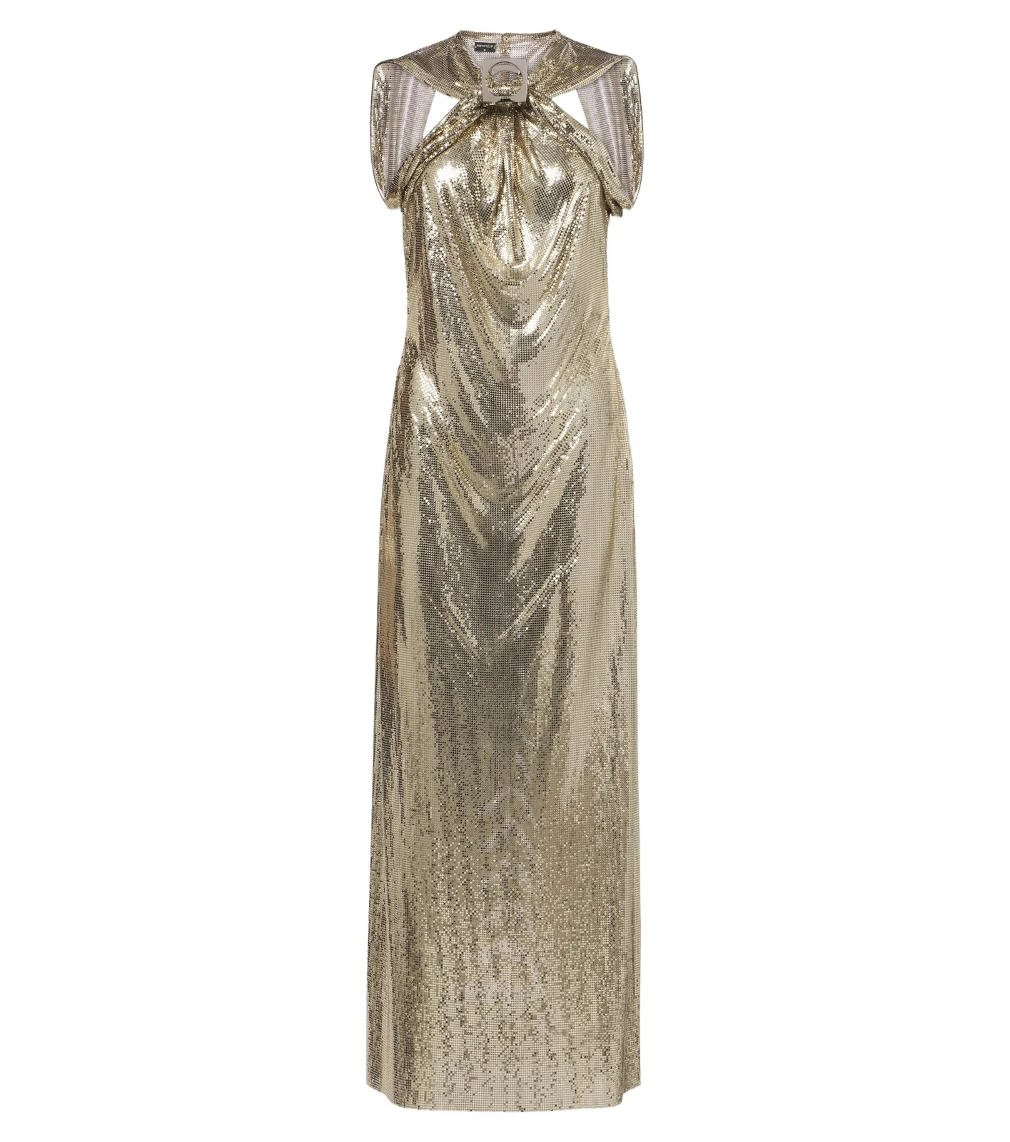 Rabanne x Dinh Van draped mesh gown