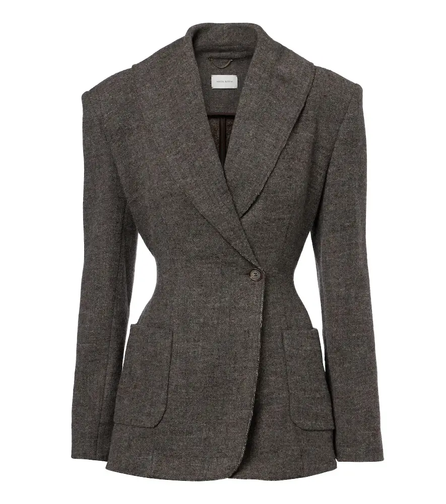 Double-breasted wool and cashmere-blend blazer Double-breasted wool and cashmere-blend blazer