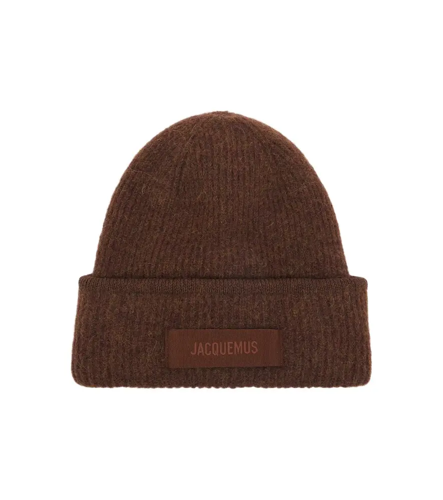 Logo alpaca and wool-blend beanie Logo alpaca and wool-blend beanie