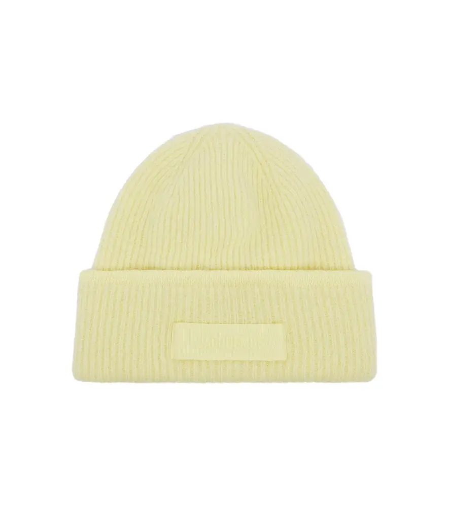 Logo alpaca and wool-blend beanie