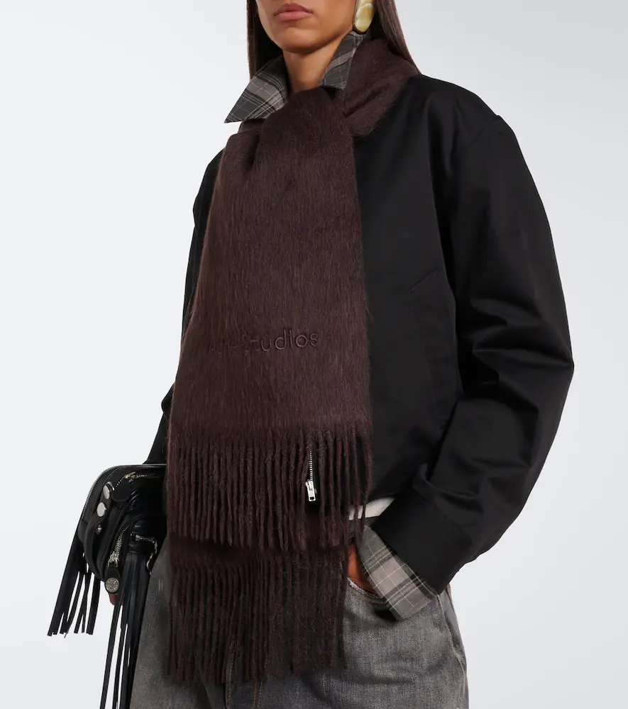 Acne Studios Fringed alpaca and wool scarf | Thumbnail 5 Acne Studios Fringed alpaca and wool scarf | Thumbnail 5