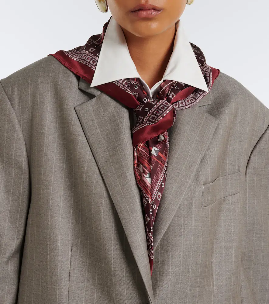 Acne Studios Checked silk satin scarf | Thumbnail 5 Acne Studios Checked silk satin scarf | Thumbnail 5