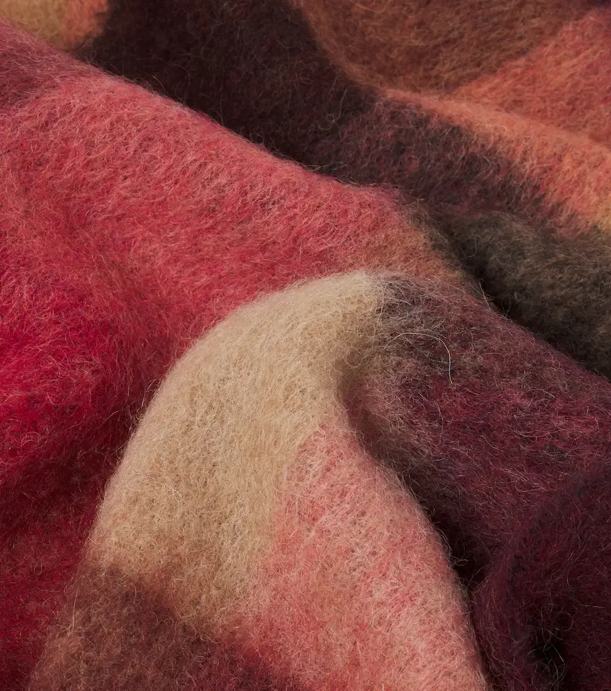 Acne Studios Checked alpaca, wool, and mohair-blend scarf | Thumbnail 2 Acne Studios Checked alpaca, wool, and mohair-blend scarf | Thumbnail 2