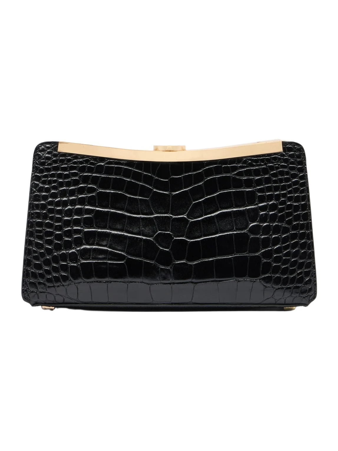 Solange croc-effect leather clutch