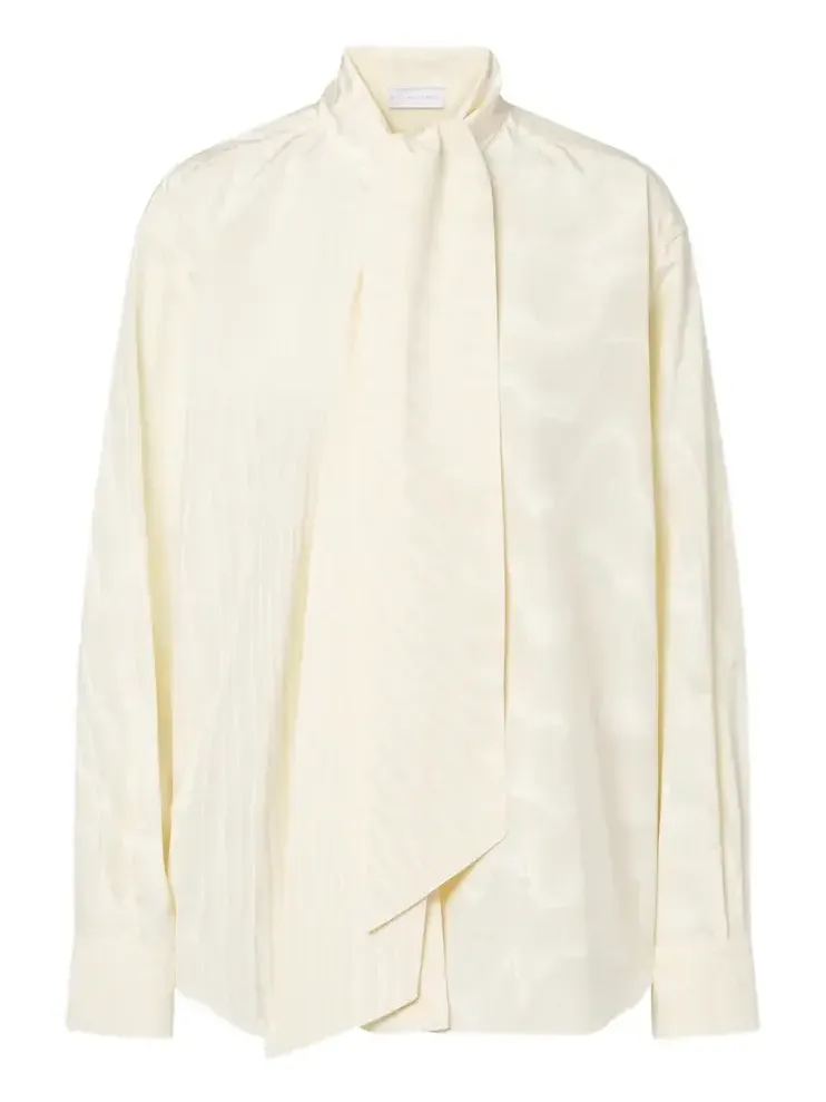 Stella McCartney Tie-neck moiré blouse