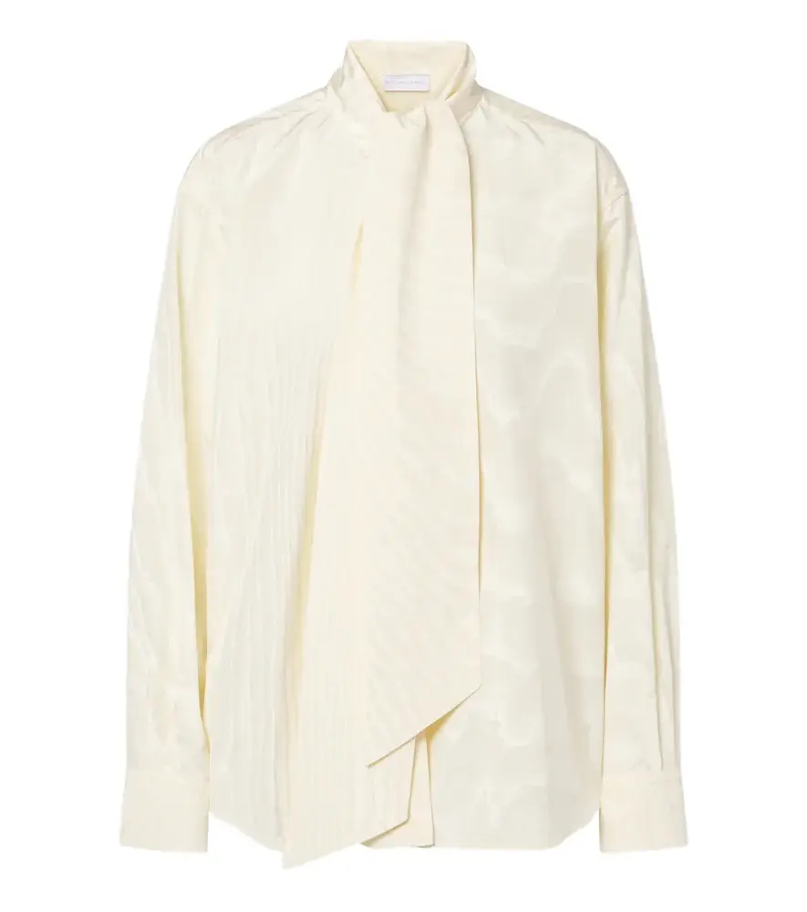 Stella McCartney Tie-neck moiré blouse