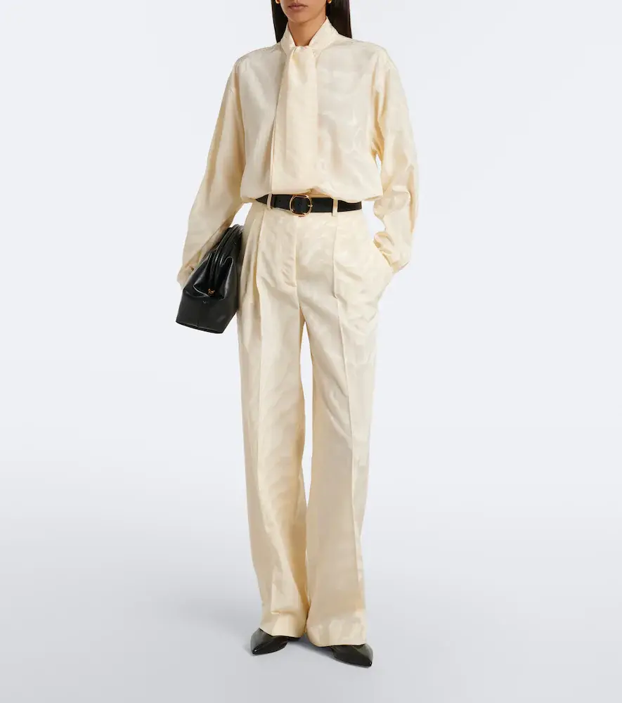 Stella McCartney Pleated moiré pants | Thumbnail 4 Stella McCartney Pleated moiré pants | Thumbnail 4