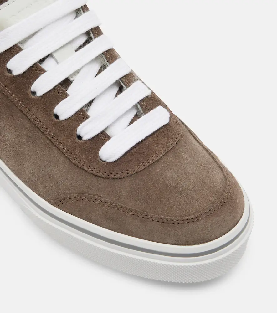 Brunello Cucinelli Monili shearling-trimmed suede sneakers | Thumbnail 2