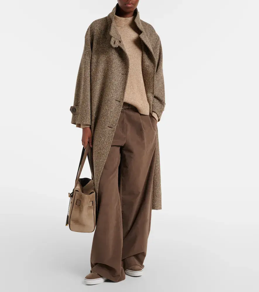 Brunello Cucinelli Monili shearling-trimmed suede sneakers | Thumbnail 3