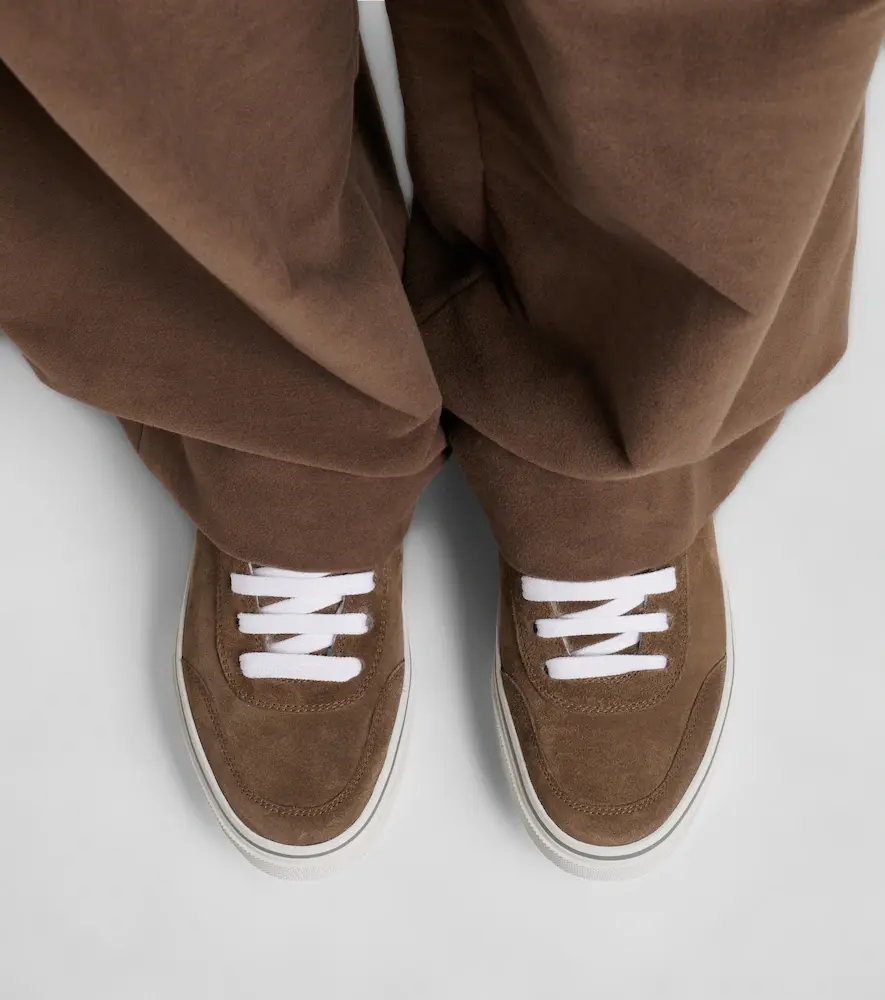 Brunello Cucinelli Monili shearling-trimmed suede sneakers | Thumbnail 5
