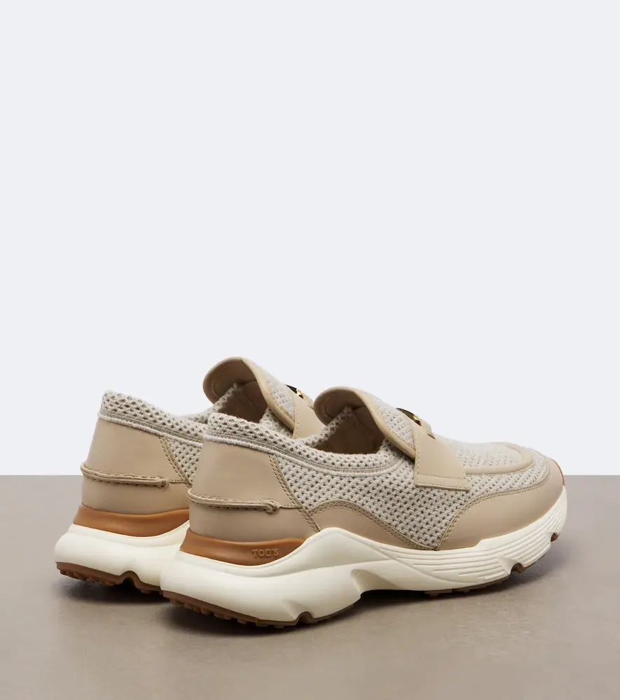 Tod's Leather-trimmed mesh slip-on shoes | Thumbnail 3 Tod's Leather-trimmed mesh slip-on shoes | Thumbnail 3