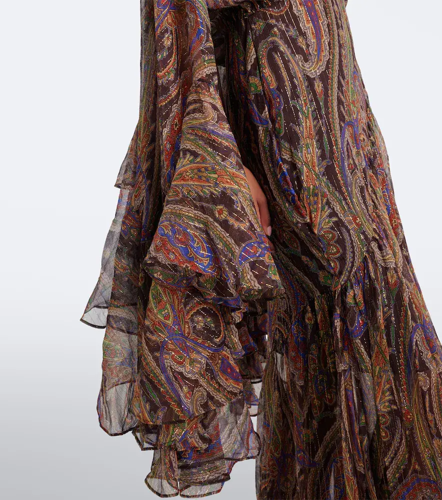 Etro Paisley ruffled silk-blend crêpon maxi dress | Thumbnail 2