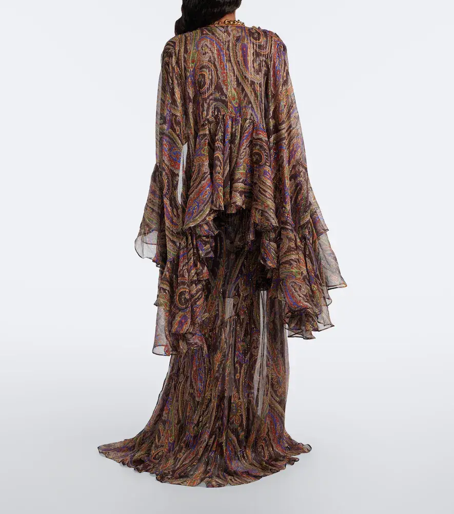 Etro Paisley ruffled silk-blend crêpon maxi dress | Thumbnail 3