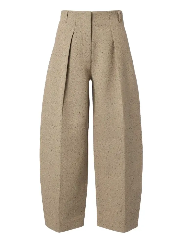 Jacquemus Ovalo cotton and wool-blend barrel-leg pants