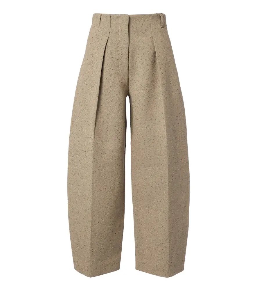 Ovalo cotton and wool-blend barrel-leg pants Ovalo cotton and wool-blend barrel-leg pants