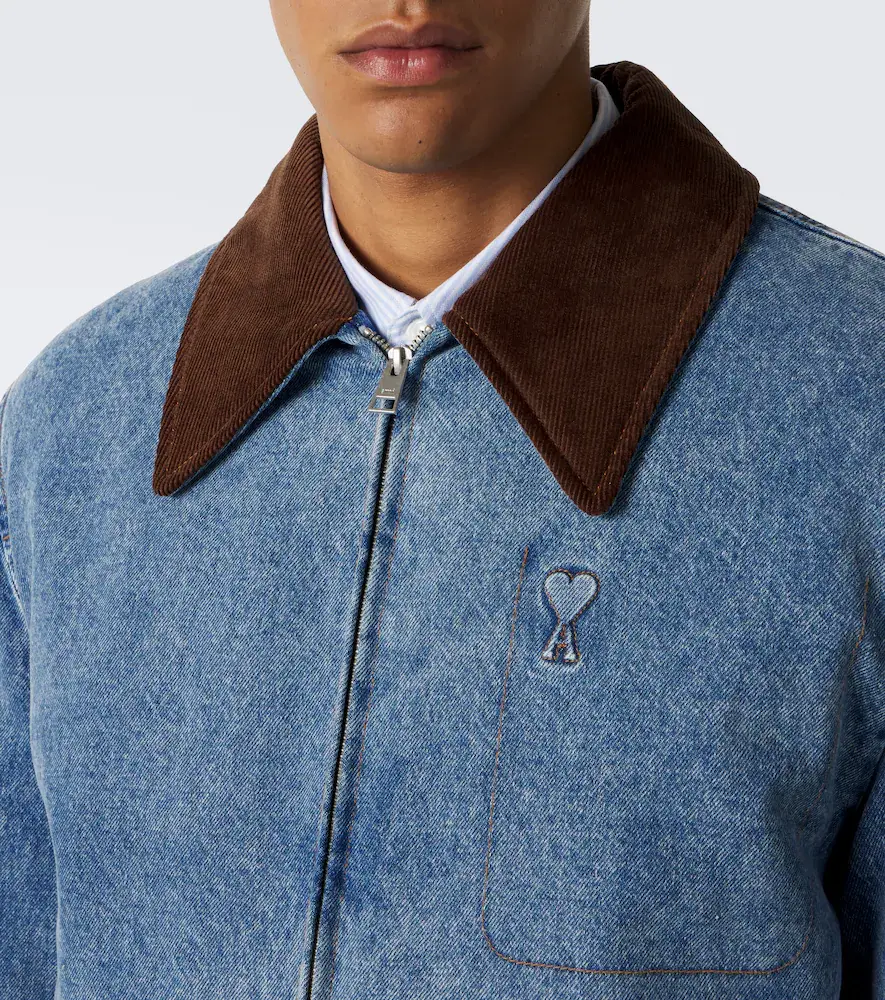 AMI PARIS Ami de Coeur corduroy-trimmed denim jacket | Thumbnail 5 AMI PARIS Ami de Coeur corduroy-trimmed denim jacket | Thumbnail 5