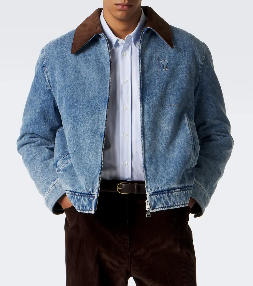 AMI PARIS Ami de Coeur corduroy-trimmed denim jacket | Thumbnail 6 AMI PARIS Ami de Coeur corduroy-trimmed denim jacket | Thumbnail 6