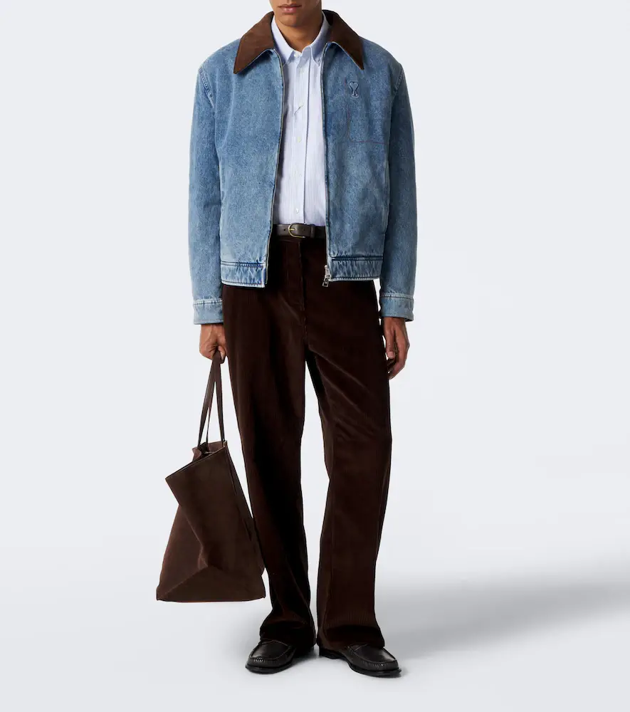 AMI PARIS Ami de Coeur corduroy-trimmed denim jacket | Thumbnail 7 AMI PARIS Ami de Coeur corduroy-trimmed denim jacket | Thumbnail 7