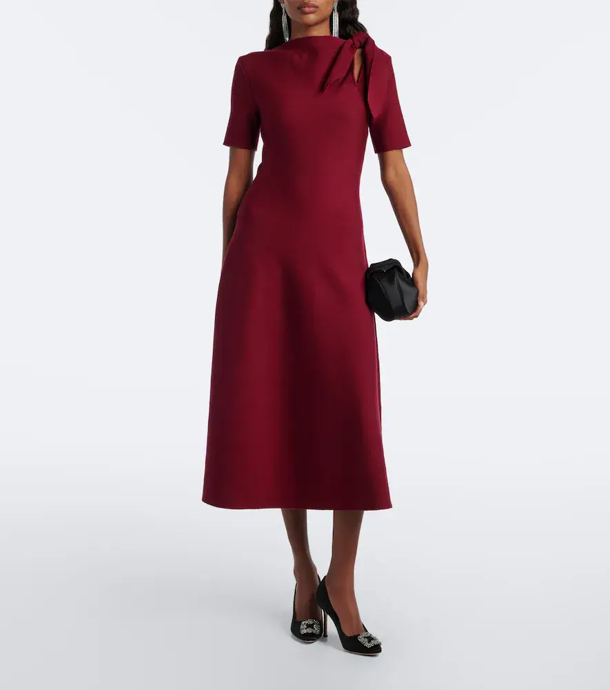 Oscar de la Renta Cutout wool-blend midi dress | Thumbnail 3 Oscar de la Renta Cutout wool-blend midi dress | Thumbnail 3