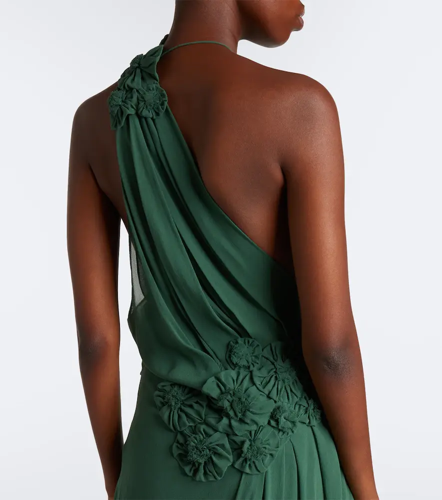 Victoria Beckham Floral-appliqué one-shoulder silk cocktail dress | Thumbnail 2 Victoria Beckham Floral-appliqué one-shoulder silk cocktail dress | Thumbnail 2