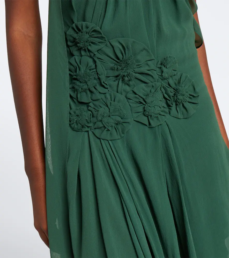 Victoria Beckham Floral-appliqué one-shoulder silk cocktail dress | Thumbnail 3 Victoria Beckham Floral-appliqué one-shoulder silk cocktail dress | Thumbnail 3