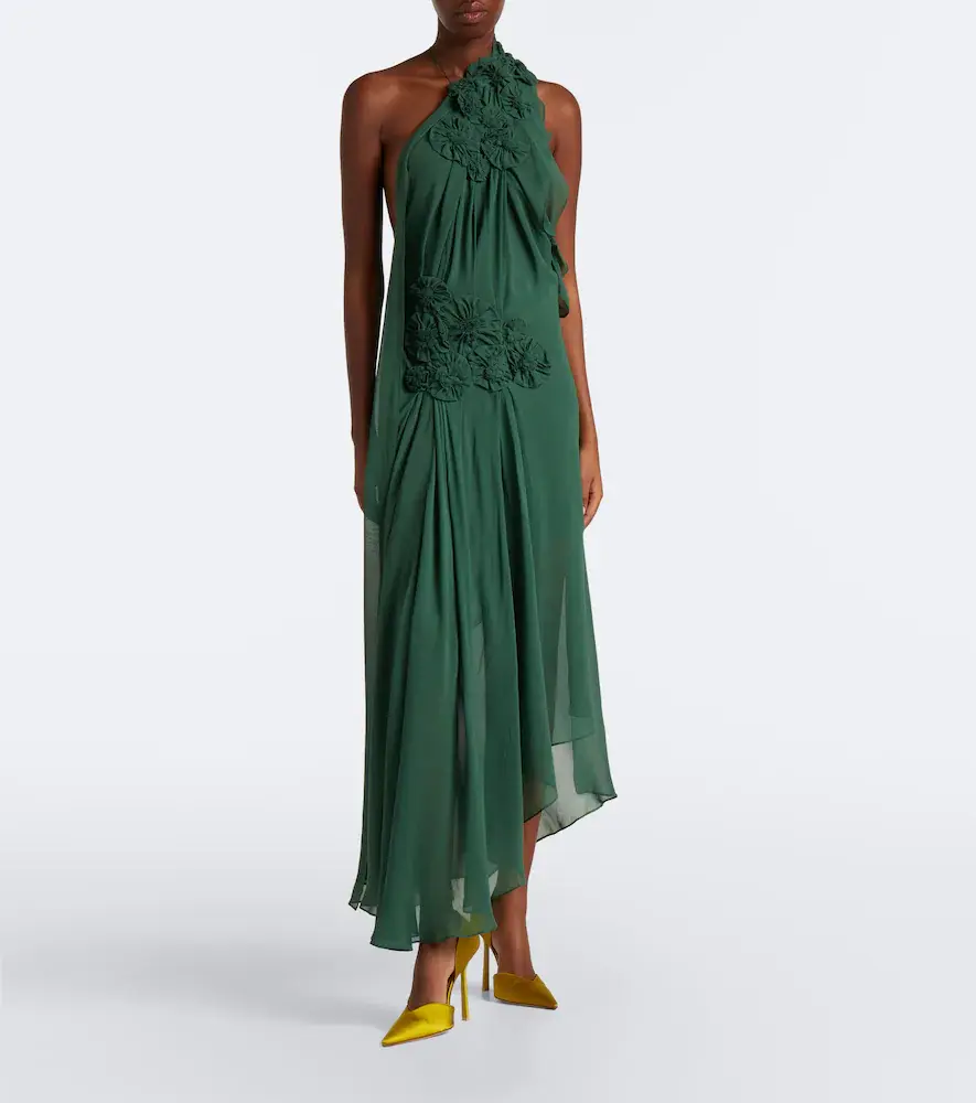 Victoria Beckham Floral-appliqué one-shoulder silk cocktail dress | Thumbnail 4 Victoria Beckham Floral-appliqué one-shoulder silk cocktail dress | Thumbnail 4