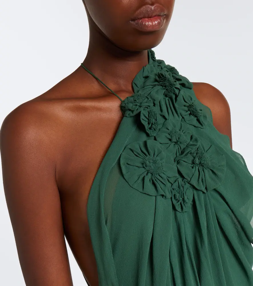 Victoria Beckham Floral-appliqué one-shoulder silk cocktail dress | Thumbnail 6 Victoria Beckham Floral-appliqué one-shoulder silk cocktail dress | Thumbnail 6