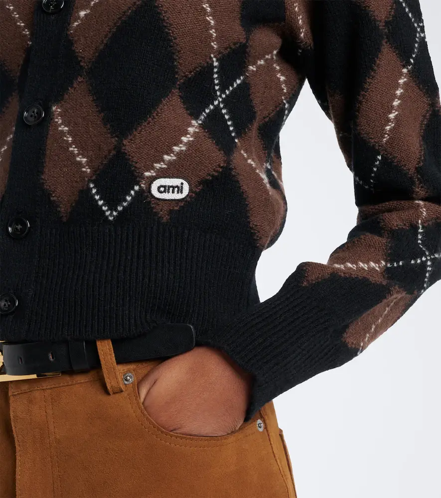 AMI PARIS Argyle virgin wool cardigan | Thumbnail 5 AMI PARIS Argyle virgin wool cardigan | Thumbnail 5