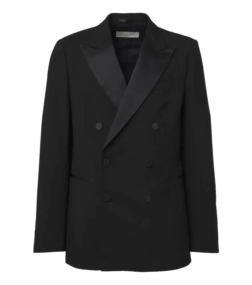 Dries Van Noten Double-breasted wool and silk-blend blazer