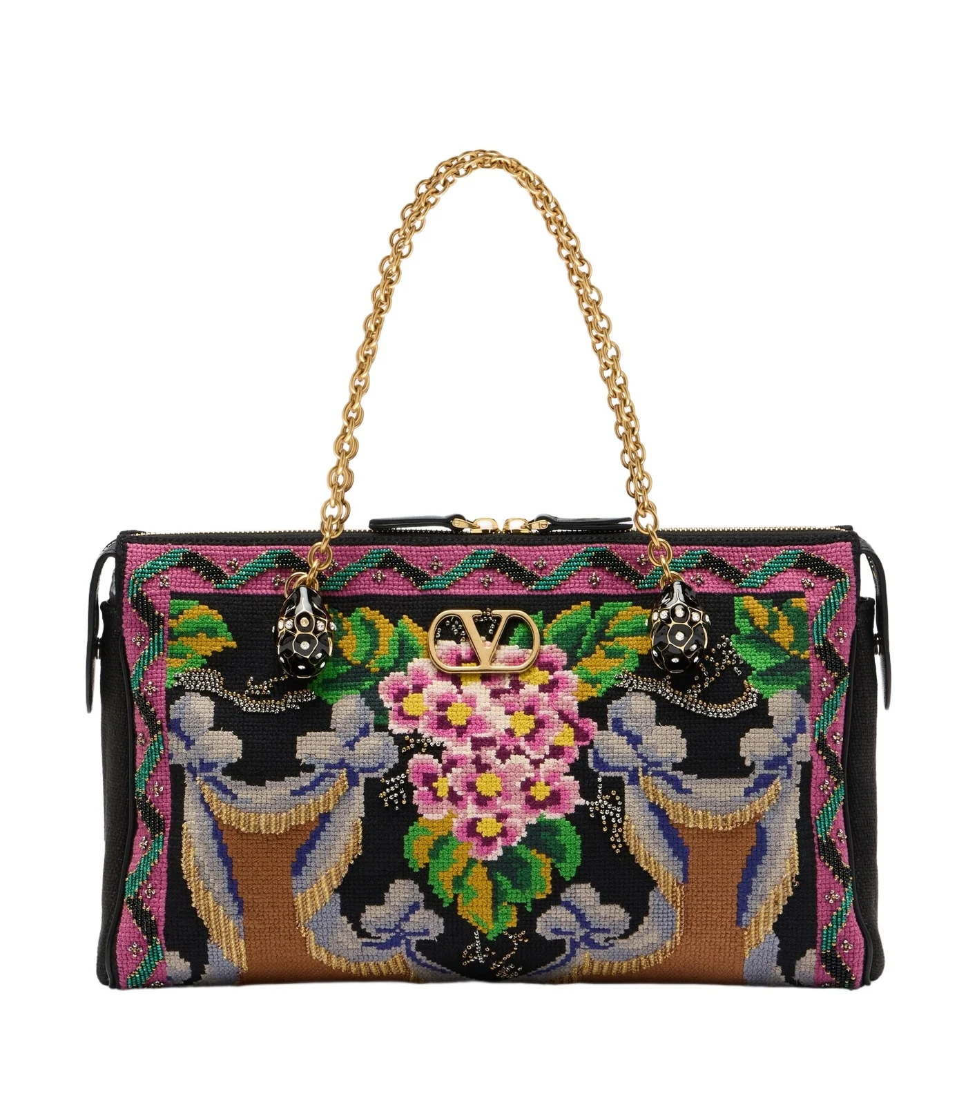 Panthea Medium embroidered shoulder bag