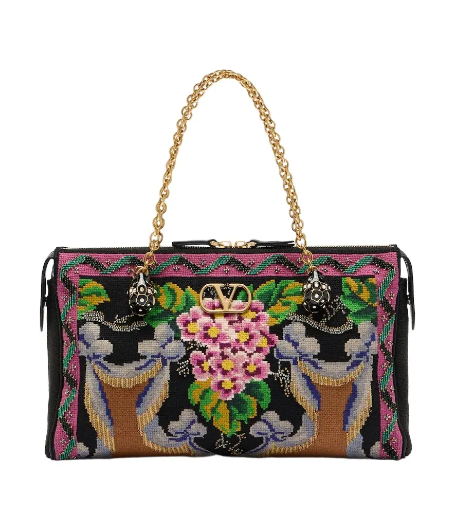 Panthea Medium embroidered shoulder bag Panthea Medium embroidered shoulder bag