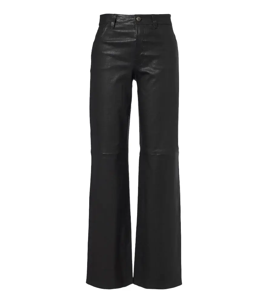 7 For All Mankind Stovepipe leather straight pants