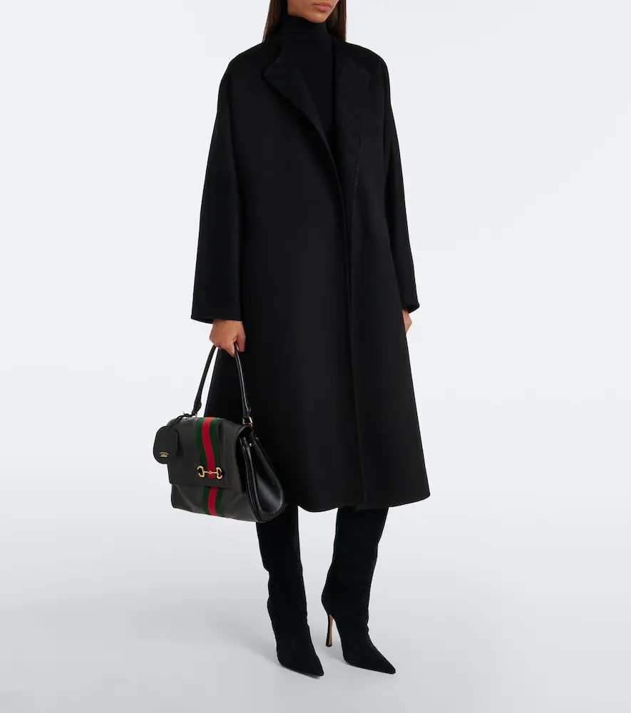 Gucci GG belted wool and silk wrap coat | Thumbnail 3 Gucci GG belted wool and silk wrap coat | Thumbnail 3