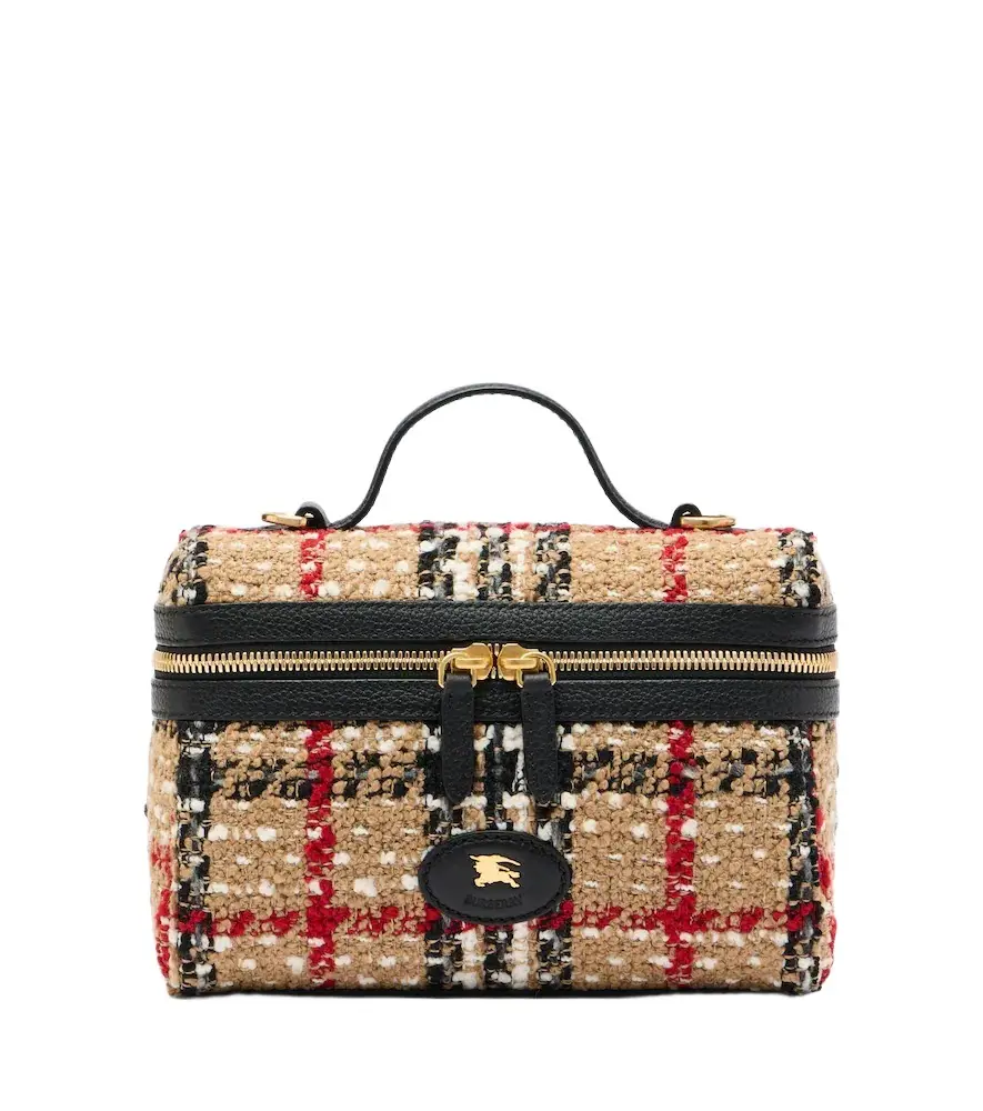 Burberry Check Small bouclé vanity bag