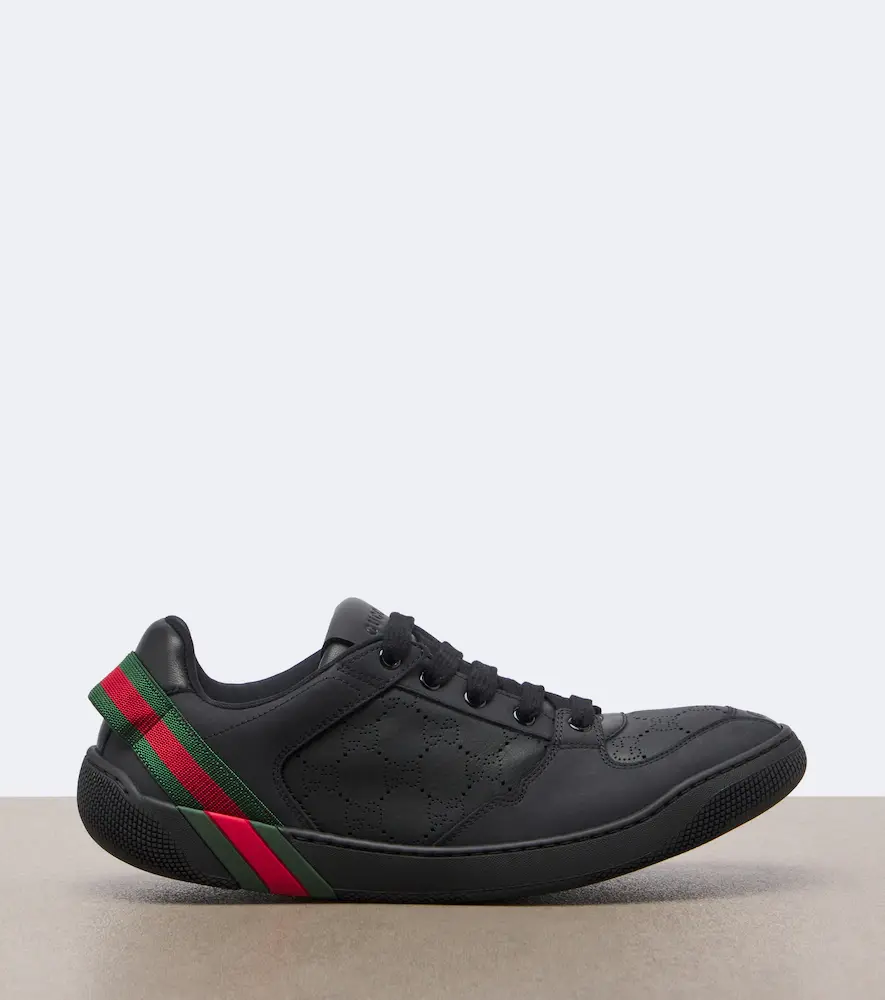 Gucci Screener Web Stripe leather sneakers | Thumbnail 4 Gucci Screener Web Stripe leather sneakers | Thumbnail 4