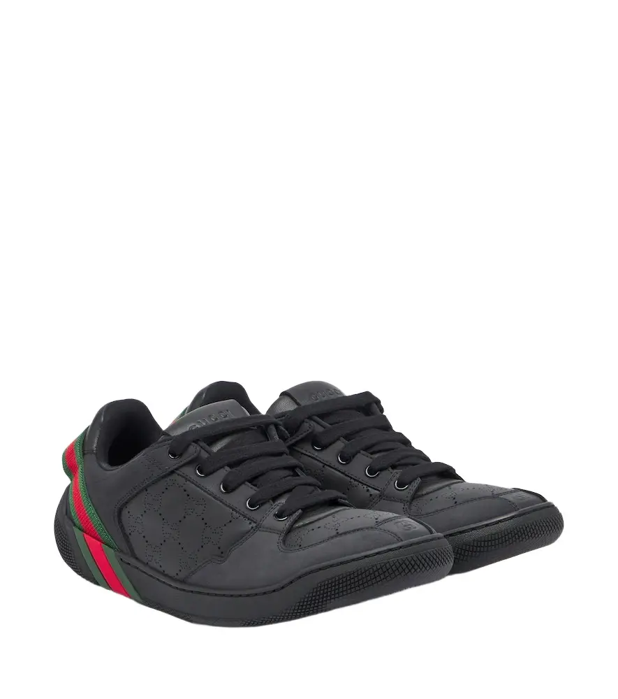 Screener Web Stripe leather sneakers