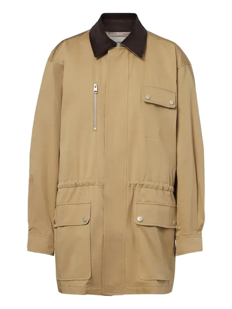 Corduroy-trimmed cotton twill jacket Corduroy-trimmed cotton twill jacket