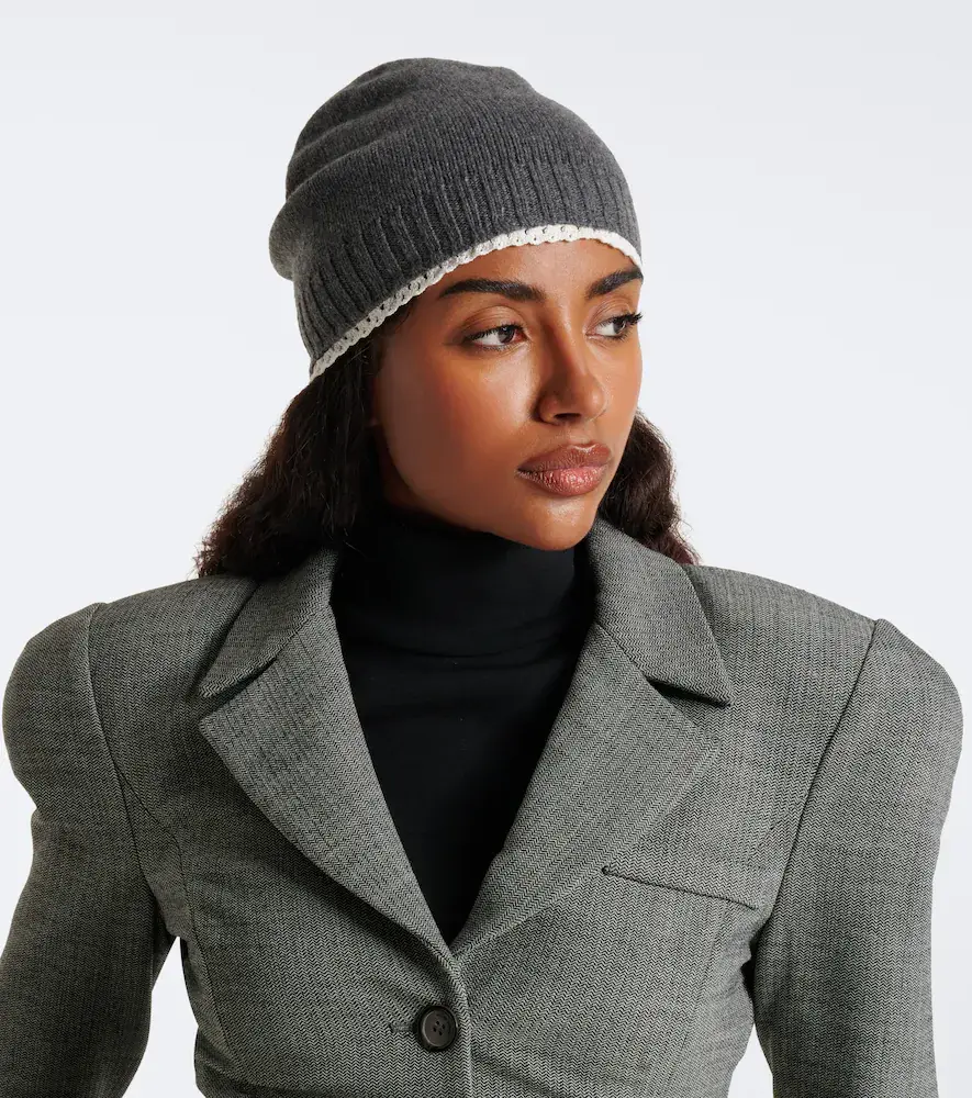 Magda Butrym Crochet-trimmed cashmere beanie | Thumbnail 4 Magda Butrym Crochet-trimmed cashmere beanie | Thumbnail 4