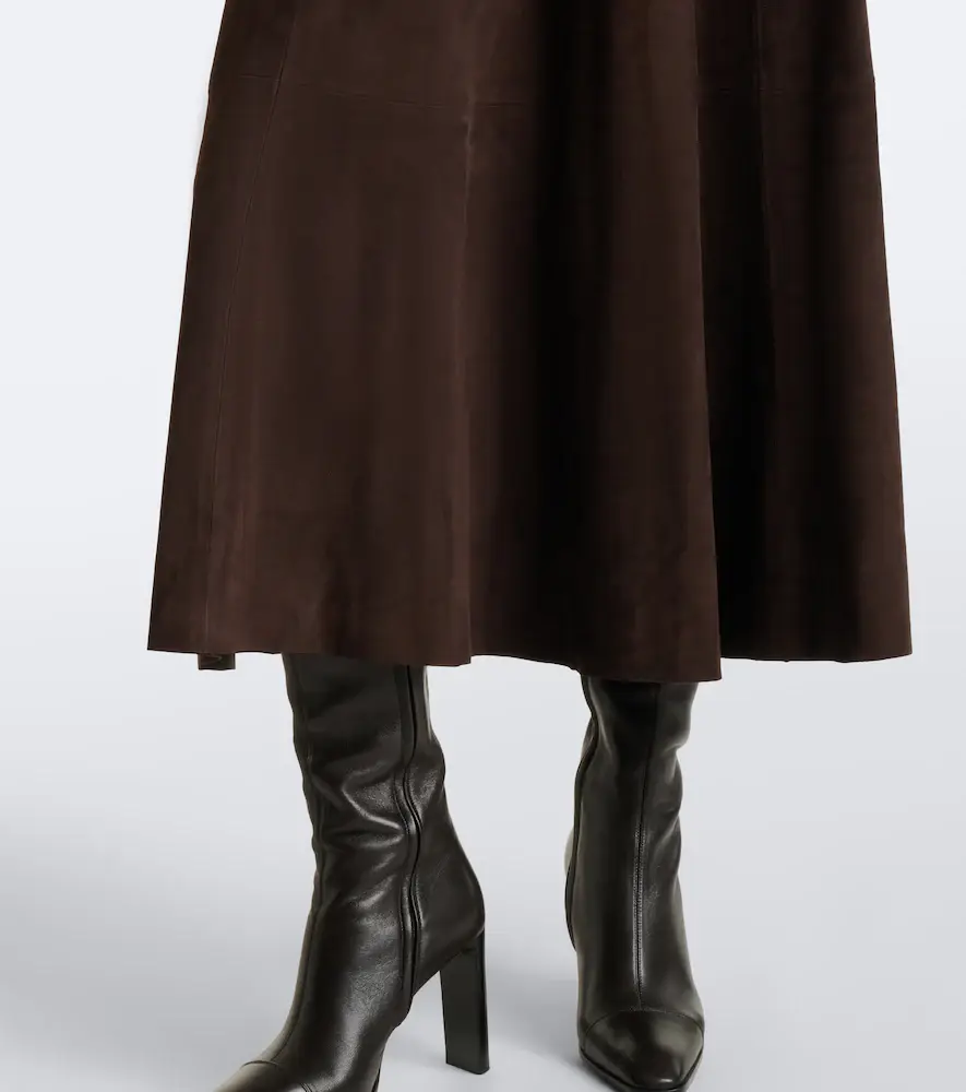 Nour Hammour Garnier suede midi skirt | Thumbnail 2