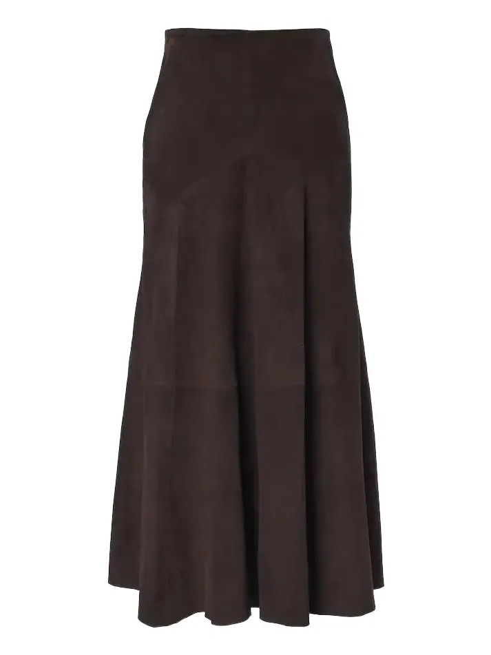 Garnier suede midi skirt