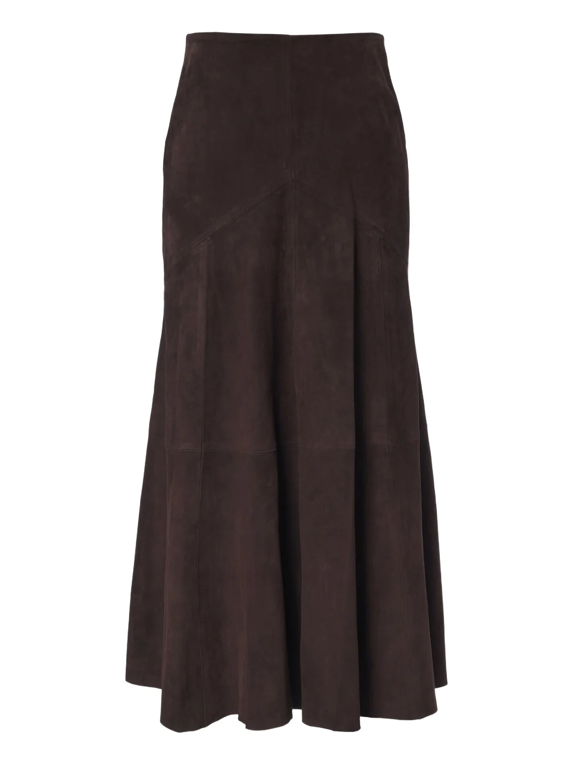 Nour Hammour Garnier suede midi skirt