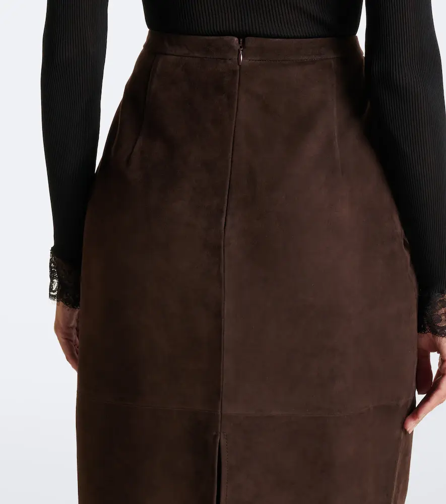 Nour Hammour Alana suede pencil skirt | Thumbnail 2