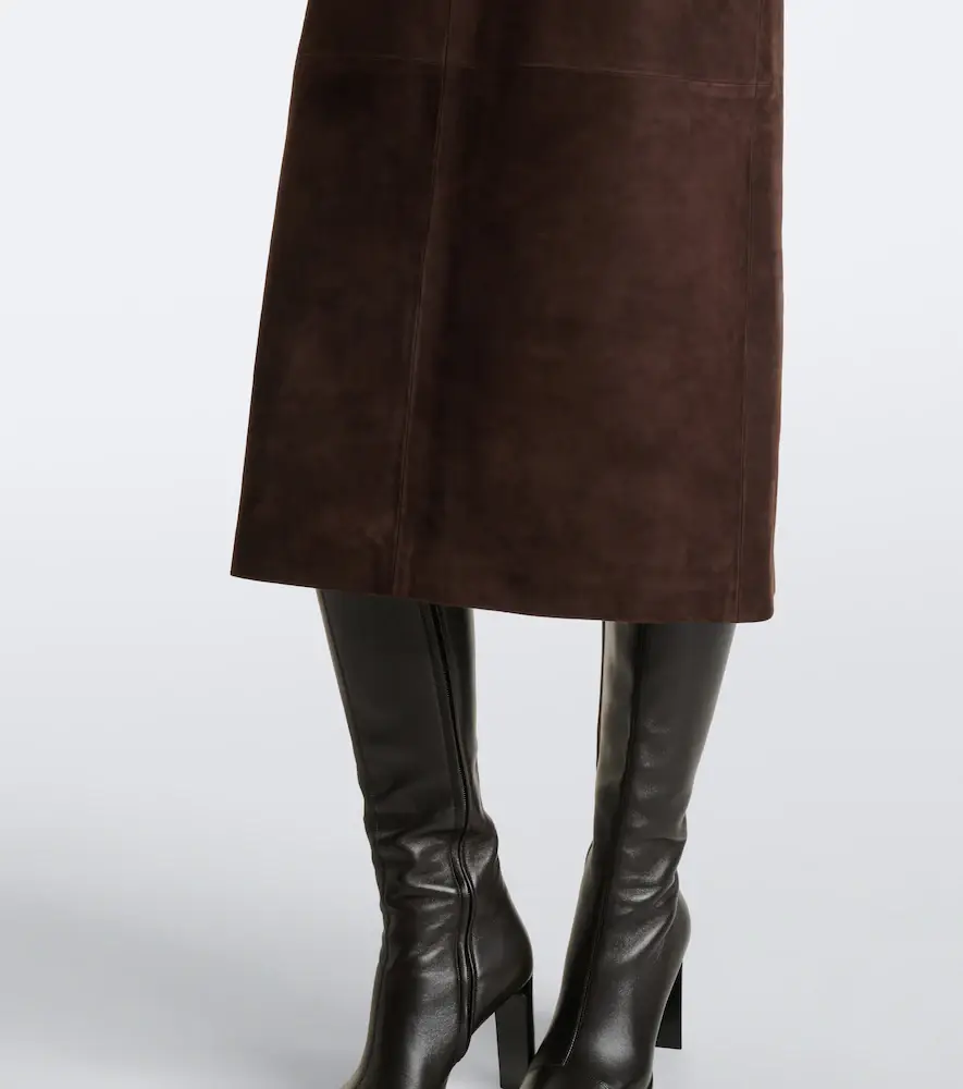Nour Hammour Alana suede pencil skirt | Thumbnail 6