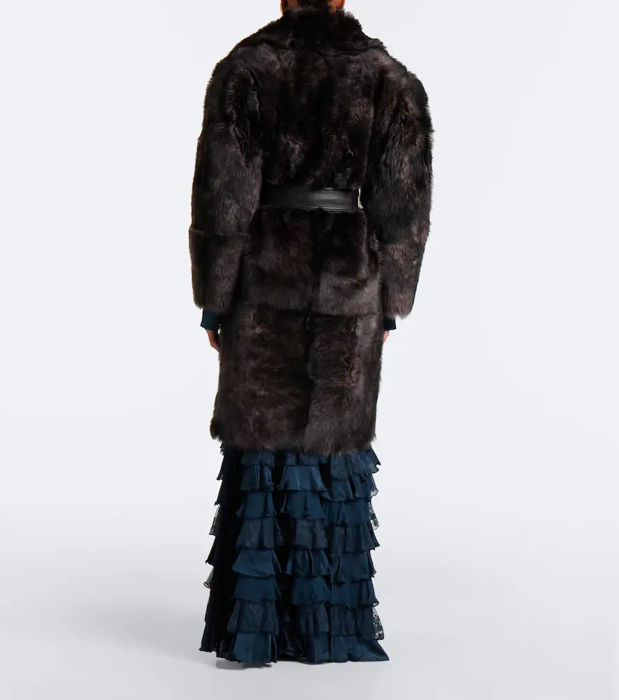 Zimmermann Valiant leather-trimmed shearling wrap coat | Thumbnail 5 Zimmermann Valiant leather-trimmed shearling wrap coat | Thumbnail 5