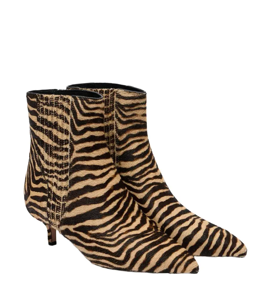 Lisa printed calf hair ankle boots