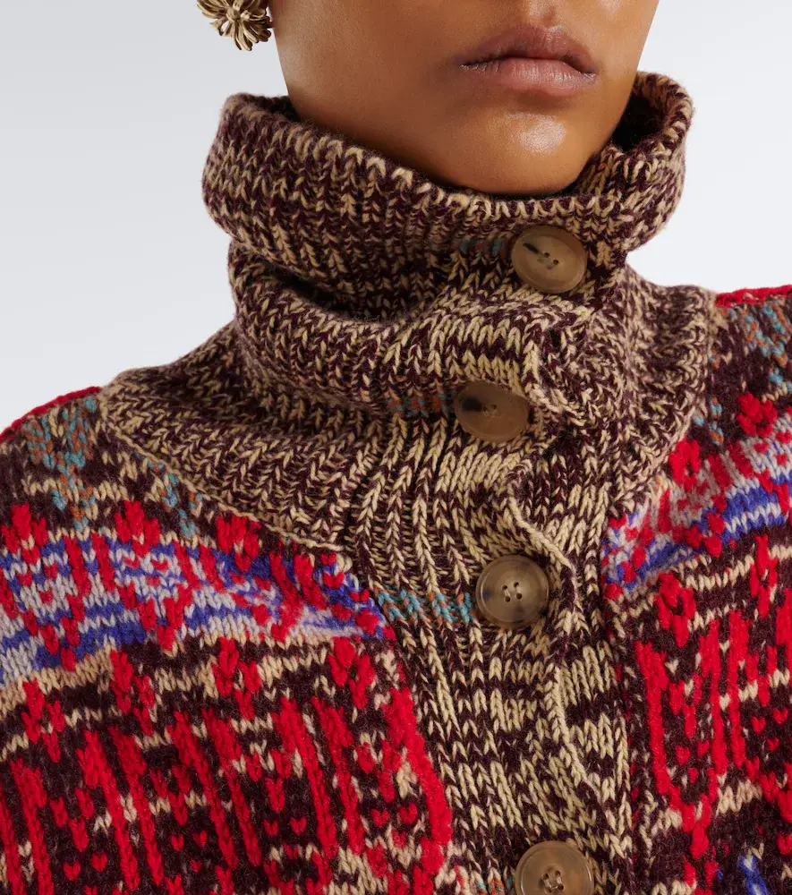 Dries Van Noten Oversized wool and cashmere jacquard cardigan | Thumbnail 3 Dries Van Noten Oversized wool and cashmere jacquard cardigan | Thumbnail 3