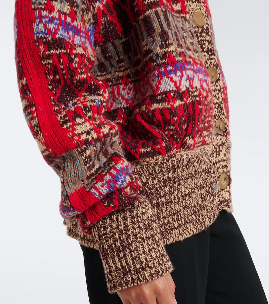 Dries Van Noten Oversized wool and cashmere jacquard cardigan | Thumbnail 4 Dries Van Noten Oversized wool and cashmere jacquard cardigan | Thumbnail 4