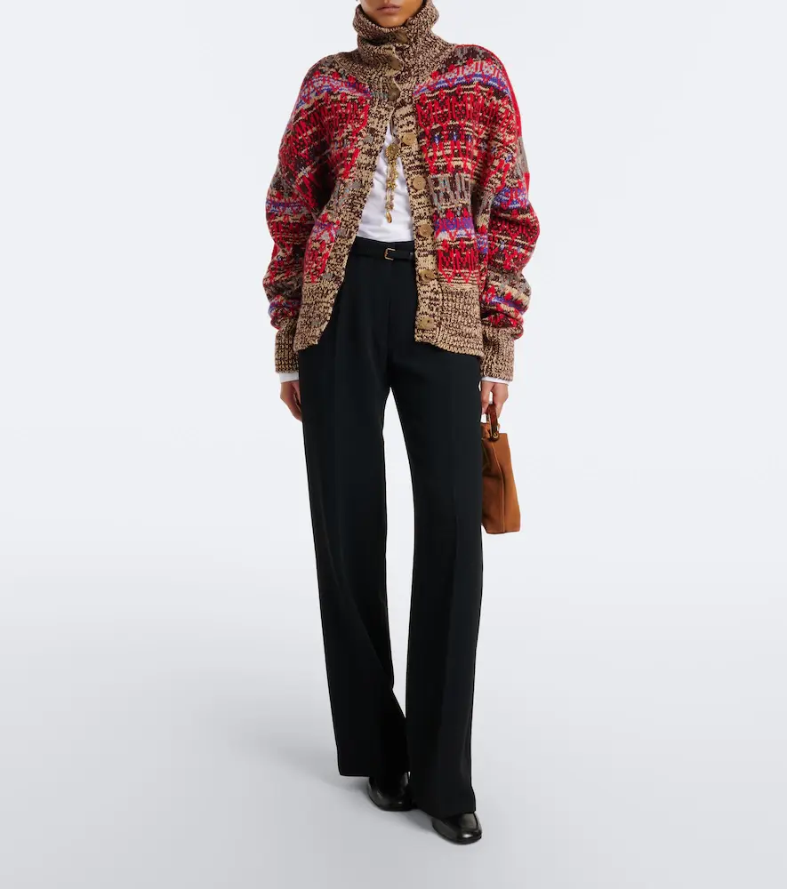 Dries Van Noten Oversized wool and cashmere jacquard cardigan | Thumbnail 5 Dries Van Noten Oversized wool and cashmere jacquard cardigan | Thumbnail 5